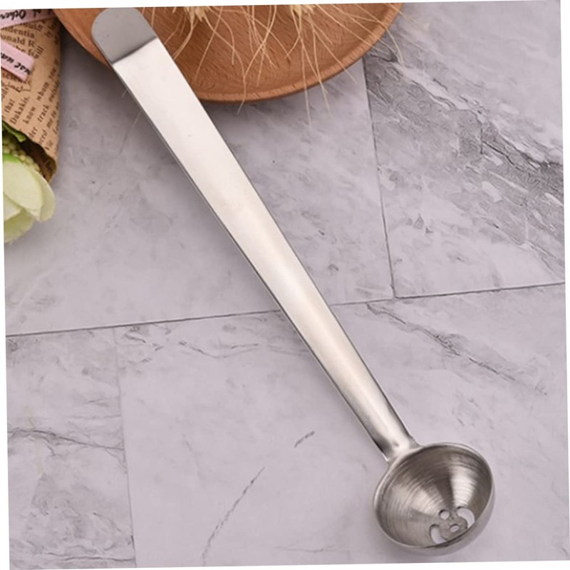Mikinona 2pcs Stainless Steel Olive Spoon Slotted Cherry Strainer Serving