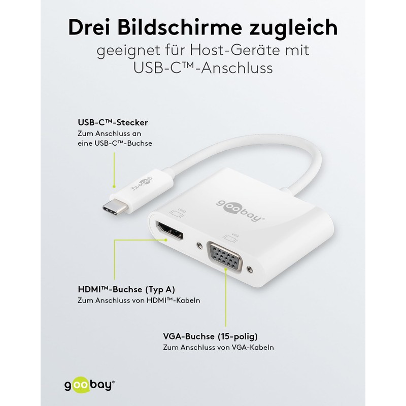 goobay 52430 Multiport Adapter USB-C to HDMI + VGA -
