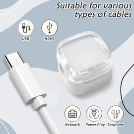 6 Pieces Magnetic Cable Clips, Cable Tidy Clips, Cable Holder, Cable Holder for Cable, Magnetic Cable Holder for Use in Home Office Desk (White)