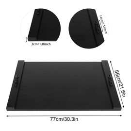 Board Stove Cover,Wood Stove Top Cover and Burner Cover for Kitchen Counter Space, 21.65x30.31 Inch Rustic Pine Wood Chopping Board Tray,Farmhouse Style with Handles (Black/White) (Black)