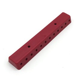 BELI-BECO 64/12 Distribution Plate for Cross-Hole Plugs - Miniature Banana Plug with Pin Diameter: 2.6 mm, 24 Connections, 100 x 20 mm (Red)