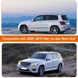 JOJOCY Waterproof Car Cover for Benz, 420D All Weather Protection with Zipper Door & Windproof Bands,with Mirror Cap & Reflective Strip (GLK)