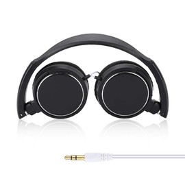 Foldable Head Mounted Headphone Mini Wired Headset Hands Compact Stereo HiFi Music Headset Support Rotatable Ear Cup Adjustable Headband Support TF Card