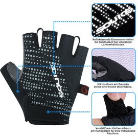 SOUKE Fingerless Cycling Gloves Padded Cycling Gloves Half Finger Mountain Bike Gloves Non-Slip Breathable for Men Women