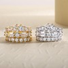 Gobaalele Cubic Zirconia Wedding Band Set Eternity Rings 5A Grade