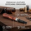 Wood Handle V Cove Base Leather Groover V Type Push