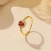 KIFUTENG Ruby Rings for Women 925 Sterling Silver 14K Gold