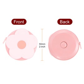 sourcing map 2pcs Soft Tape Measure 60-Inch 1.5 Meter Retractable Mini Cartoon Measuring Tape Cute Tape Ruler for Sewing Craft Cloth Body Measurements, Pink Flower
