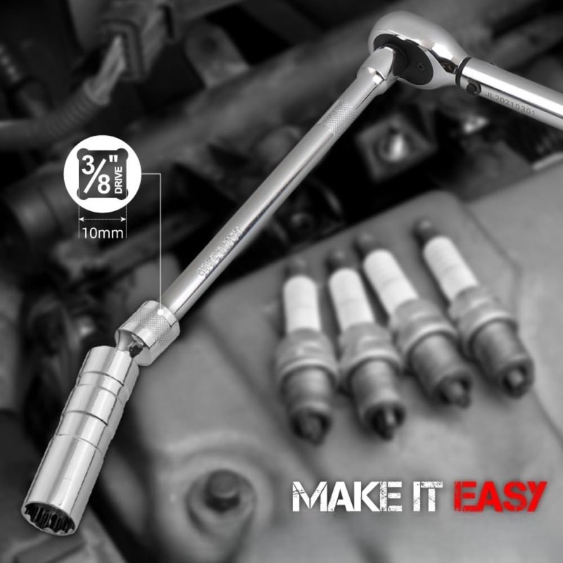 5/8" Swivel Spark Plug Socket Magnetic, Magnetic 16mm Spark Plug