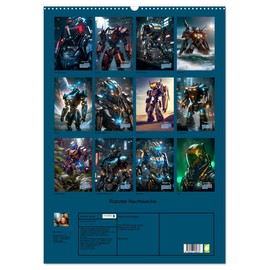 Roboter Nachtwache (Wandkalender 2026 DIN A2 hoch), CALVENDO Monatskalender