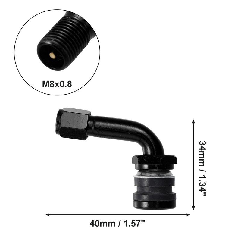 Motoforti 4pcs Metal 90 Degree Valve Stem Vacuum Tyre Valve