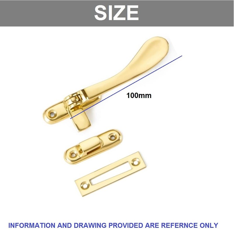 TERF® 100mm Heavy Duty Traditional Victorian Design Polished Brass Window