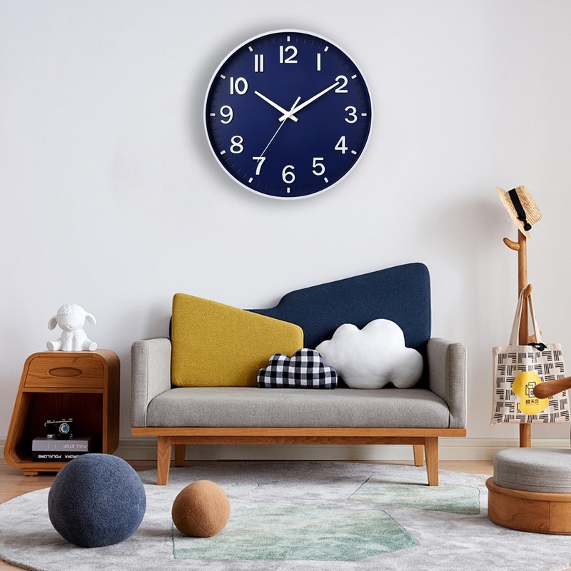 HZDHCLH 25 cm Silent Wall Clock without Ticking Sweeping Second