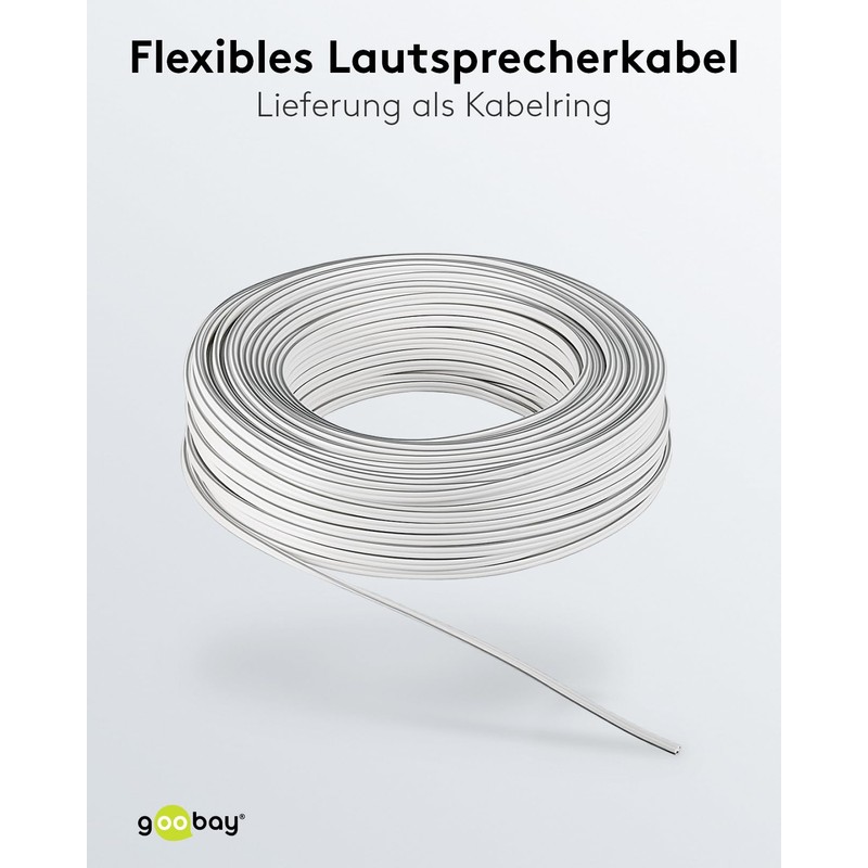 Goobay 67750 Speaker Cable White CCA, 10 m Cable Length