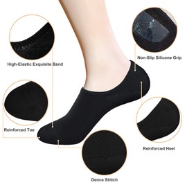 SIXDAYSOX No Show Socks for Men 8 pack Cotton Thin Low Cut Non Slip for Loafer Flats Sneakers(Anti Odor-3White+2Black+2Gray,Shoe Size:9-11)