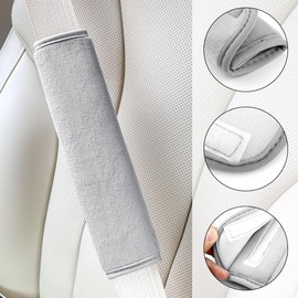 yuntop 2 PCS Car Seat Belt Pads Cover Soft Seat belt Shoulder Pad Safety Belt Strap Shoulder Pad Comfortable Driving Compatible with Most Cars Helps Protect You Neck and Shoulder (Gray)