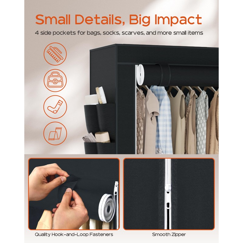 CASAMAYA Portable Closet, 54.3 Inch Large Capacity Wardrobe Closet with
