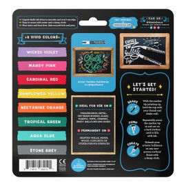 VersaChalk Chalkboard Chalk Markers - Colored Vivid Liquid Chalk Pens - Wet Erase Dustless Chalk Ink Paint Marker for Blackboard, Dry Erase White Board and non-porous surfaces