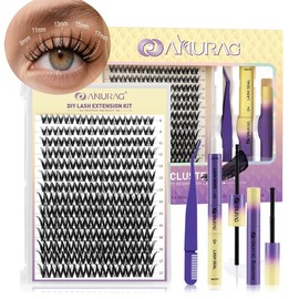 DlY Extension Sets and Clusters 9-17 mm l Bonding Seal andMakeup Remover Makeup Cosmetic Extensions ExtensionSalon Clusters Brush Contour lashes eyelash:_JM-Flora Kit