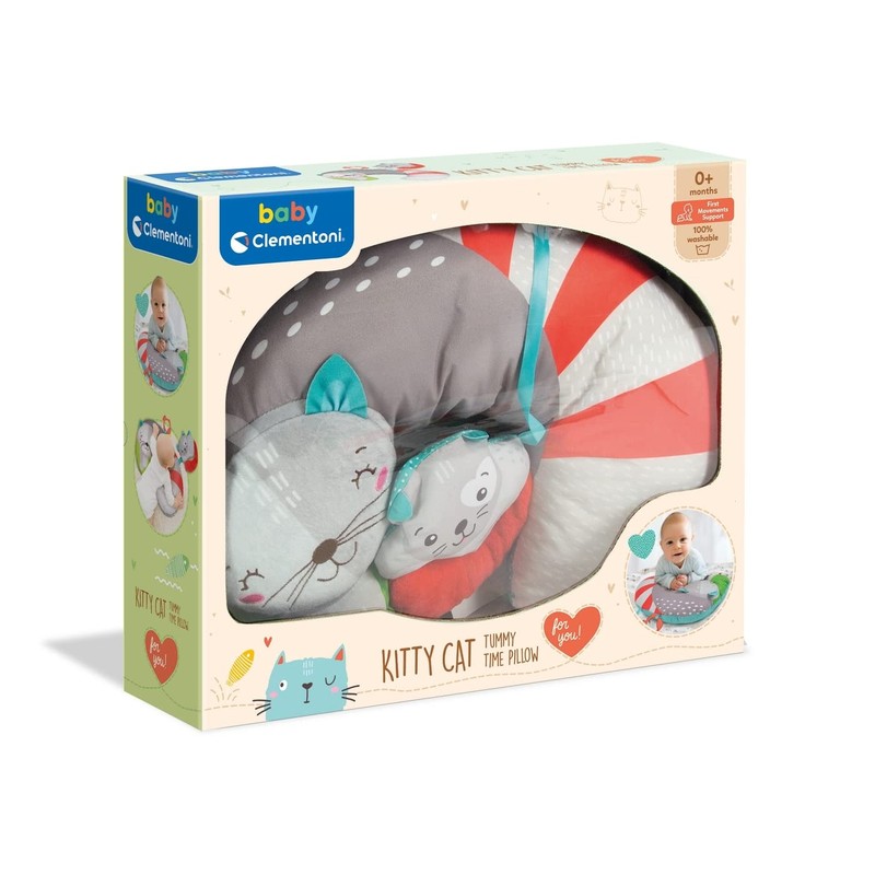 Clementoni 17278 Kitty-Cat Tummy Pillow, Multi-Colour