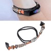 Retro Sports Watch Band Metal Beads Leather Wrist Watch Strap