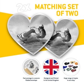 2 x Heart Stickers 7.5 cm - BW - Jet Ski Racing Laptop Tablet Luggage Scrapbook #36715