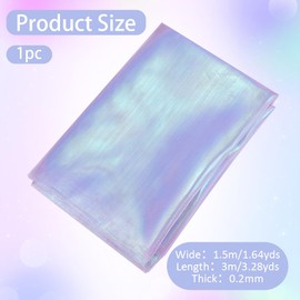 NBEADS - Tela de organza, 1.64 x 3.28 yardas de largo, tela de organza sólida para novia, tela de poliéster con gradiente mágico, tela de gasa holográfica iridiscente para la etapa de rendimiento de