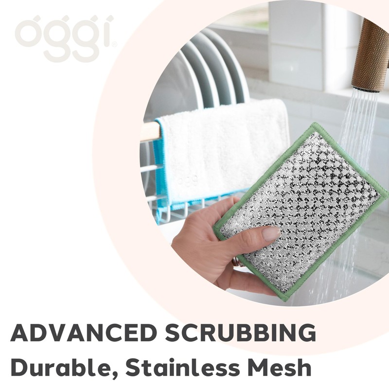 OGGI Bambou Odor-Free Scrubbing Sponges - Natural Scrub Sponges for