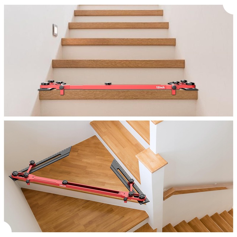 Stair Tread Jig, 72" Adjustable Stair Tread Template Tool for