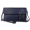 Girly HandBags Zipper Flap Clutch Bag -- Navy