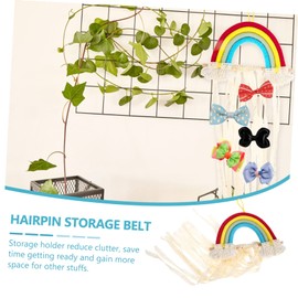 Zerodeko Rainbow Hairpin Organizer for Girls Wall-mounted Storage Belt for Hair Clips Bows and Headbands Bedroom Nursery Decor Keeps Accessories Tidy and Accessible