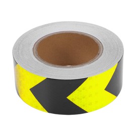 HEROFFIX 1 Pc Safety Warning Reflective Tape Increased Visibility Reflective Strips 82.02ftx1.97" Yellow,Black PVC