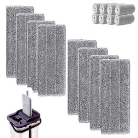 Mop Pads, 8 Pack Mop Head Replacement Mop Pads Reusable for Floor Cleaning Wet and Dry, Flat Mop Pads Washable Microfiber, Mop Pads Suitable for Most Floor Types Machine Washable