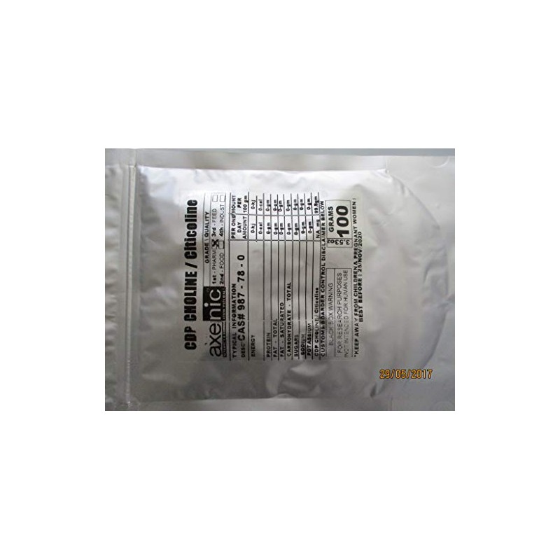 100 Grams CDP Choline/CITICOLINE 99.8% Powder CAS # 987-78 -