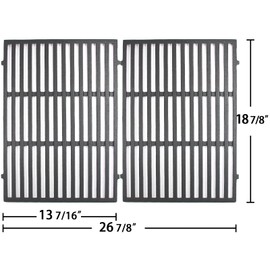 Hongso 18 7/8 inch Cast Iron Grill Grates Replacement for Weber Genesis II 310 and Genesis II LX 340 Series Gas Grills 2017 and Newer, Replacement Parts for Weber 66095 66802