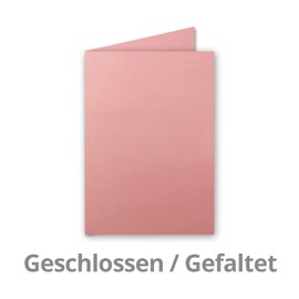 25 x Folding Cards DIN A6, Dusky Pink (Pink) - 10.5 x 14.8 cm - Blank Double Cards for Invitations, Greeting Cards