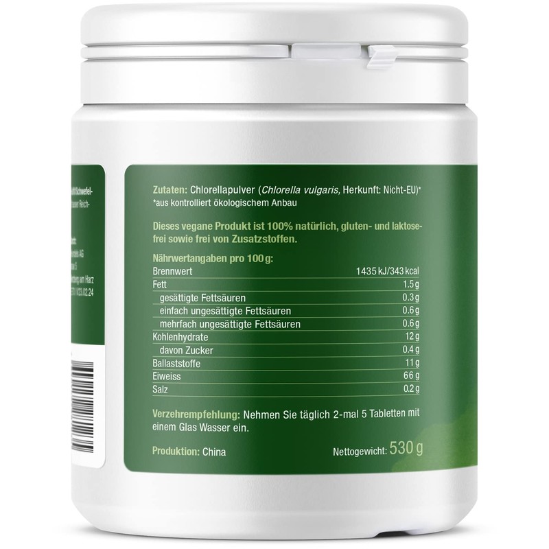 Effective High Chlorophyll Algae Nature Organic Chlorella Tablets – Ideal for Geschmacksempfindliche
