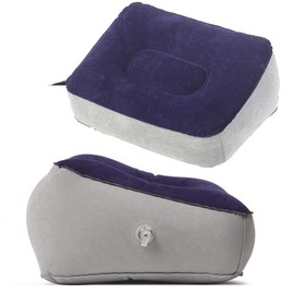 BESPORTBLE Pack of 2 Inflatable Feet Rest Cushion Support Cushion Leg Foot Relax Cushion for Outdoor Travel (Grey Blue + Grey)