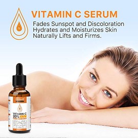 Suero de retinol de vitamina C antienvejecimiento Day-Night para cara con retinol y aminoácidos, aumenta el colágeno de la piel, hidrata y rellena la 