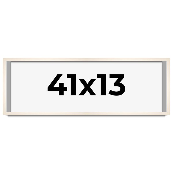 CountryArtHouse 41x13 Frame White Wash Solid Wood Picture Frame |