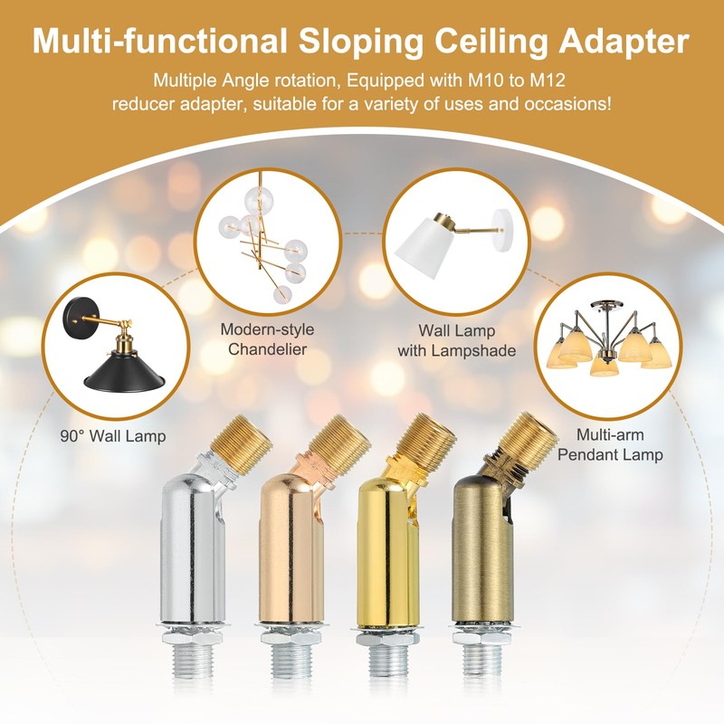 MECCANIXITY Sloped Ceiling Adapter, 180 Degree 46x15mm M10 Fine Thread