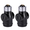 DiCUNO 1-Light 2-Way Socket for E26 + 2 Outlets, Black,