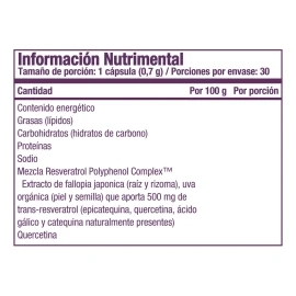 Resvitale Resveratrol 500 Mg Sin sabor