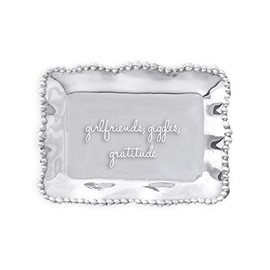 Beatriz Ball Giftables Organic Pearl Rect Engraved Tray- Girlfriends, Giggles, Gratitude