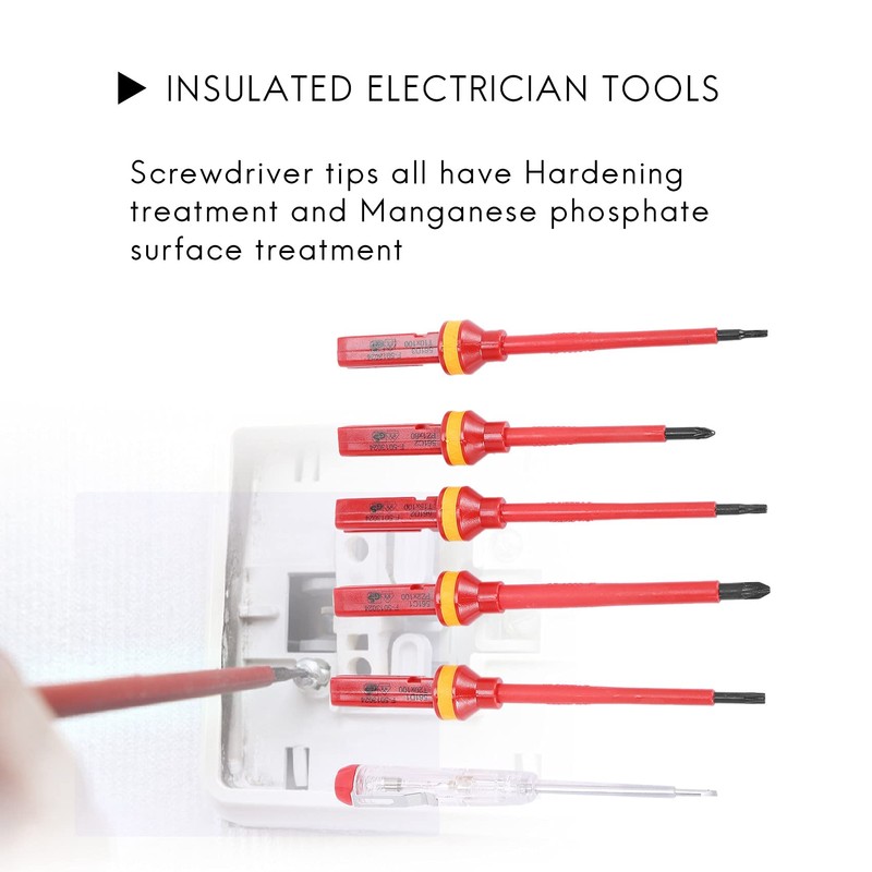 Cucioki 13 Pcs VDE Insulated Screwdriver Set -V High Voltage