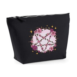 Hippowarehouse Floral Pentagram Printed Make up Cosmetic wash Bag 18x19x9cm