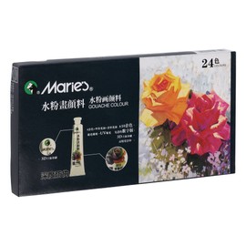 Marie's Artist Gouache Paint Sets - Highly Pigmented Gouache for Painting, Artists, Illustrators & Designers - Set of 24 Assorted Color Tubes (12mL/0.4oz)