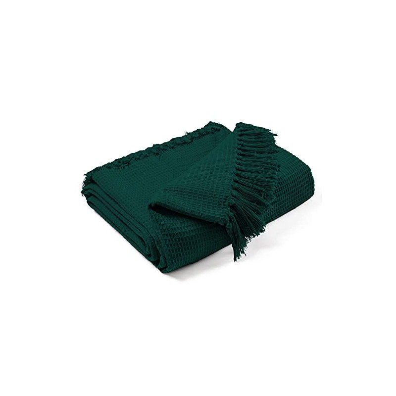 EHC Waffle Cotton Woven Arm Chair Sofa Single Throw 1