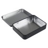 12 Pieces Rectangular Metal Empty Hinged Tins Containers Basic Necessities