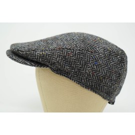Borges & Scott The Galway – Irish Tweed Flat Cap - Pebble Herringbone - Medium (57-60cm)